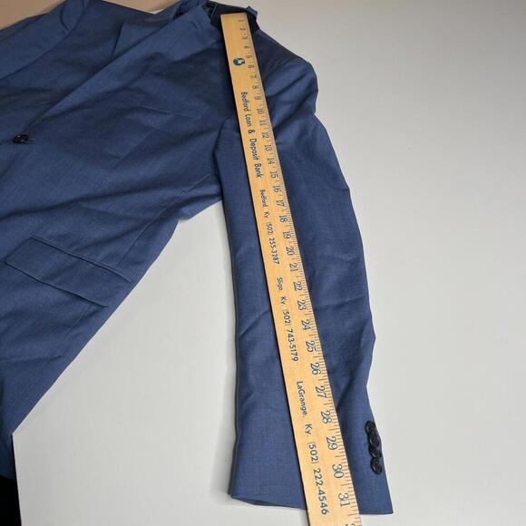 John Varvatos USA Men’s Blue Wool Blazer Jacket 42L Bedford Sport Coat 2-Button - Picture 2 of 7